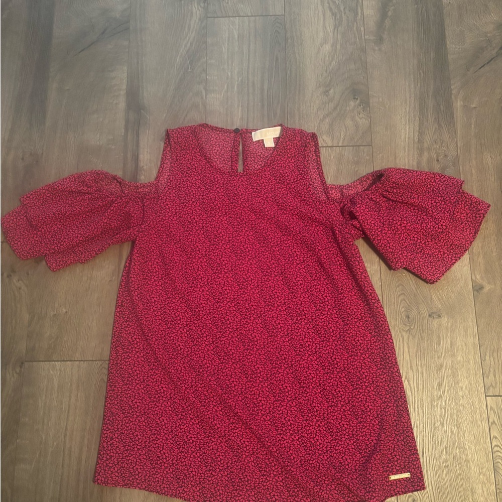 Michael Kors Pink Patterned Top with cut out shoulders